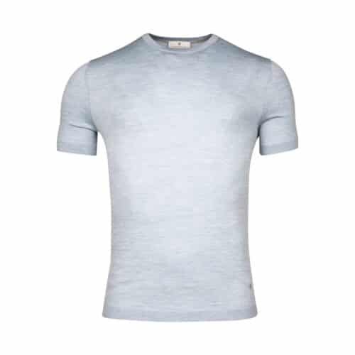 Thomas Maine Merino Wool Sky Blue T Shirt Menswear Online