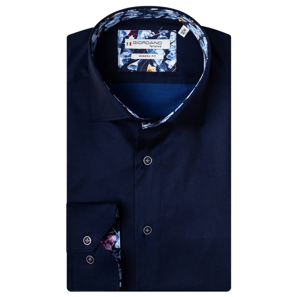 Giordano shirt Baggio LS Cutaway navy