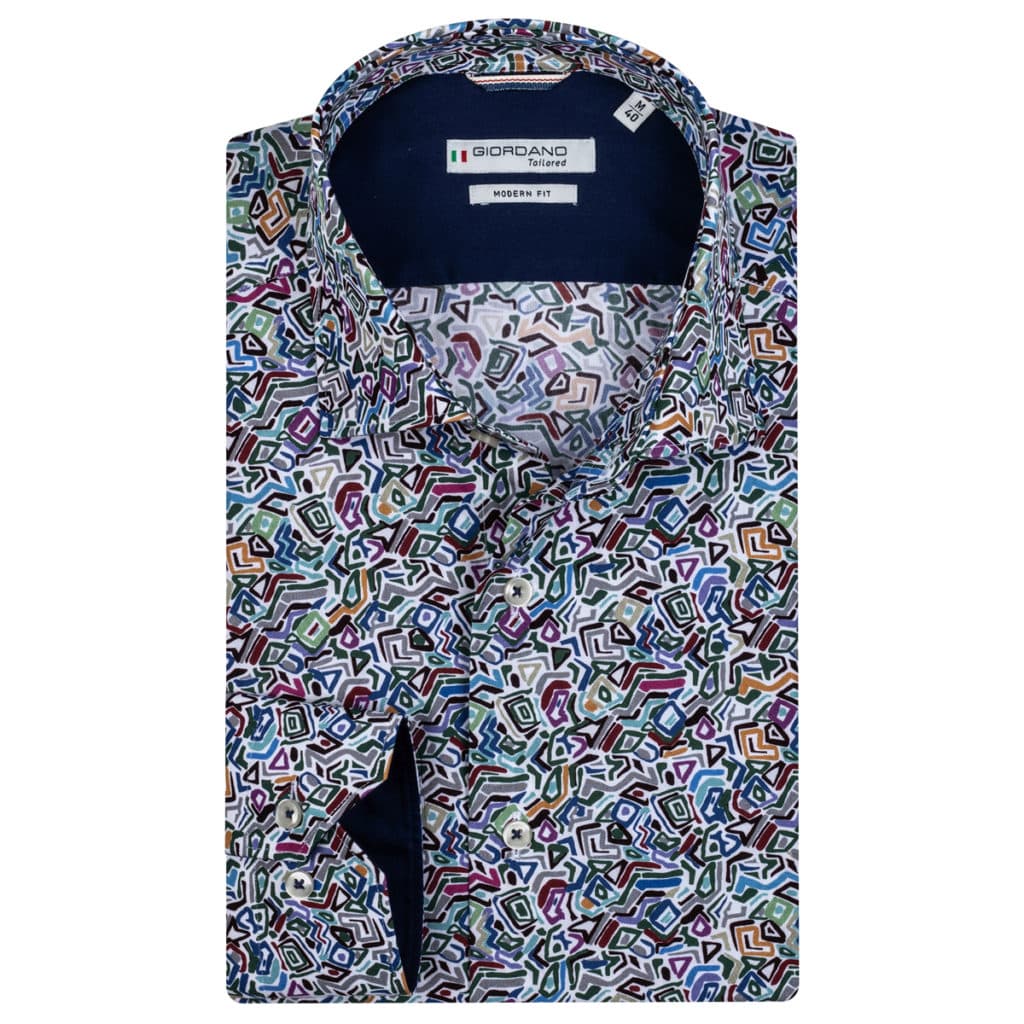 Giordano shirt Maggiore LS Cutaway multi