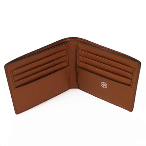 Grain Veg tanned 8 Card Wallet Oak open