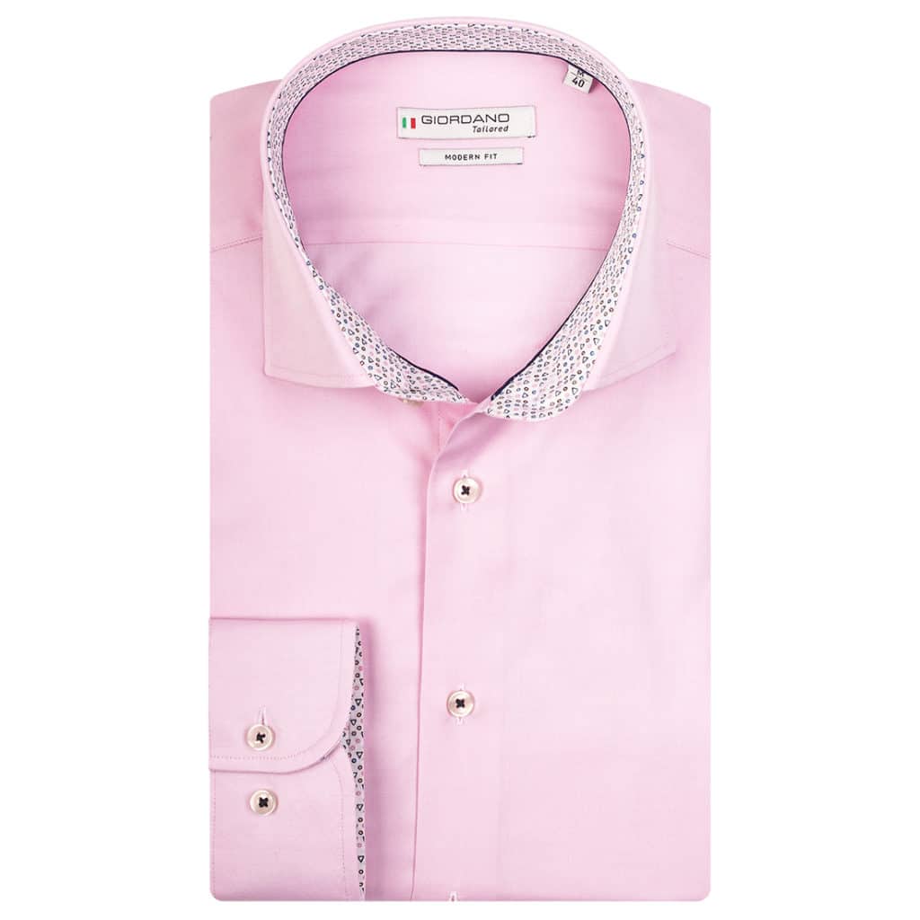 LS seaton shirt by giordano pink