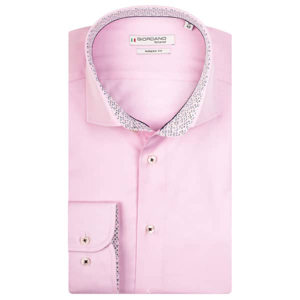 LS seaton shirt by giordano pink