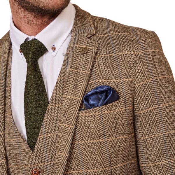 MARC DARCY TED TAN CHECK THREE PIECE SUIT 2