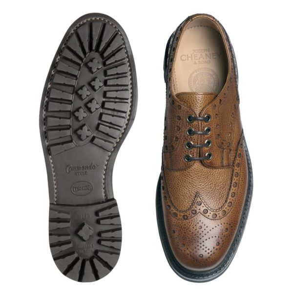 cheaney avon c wingcap derby brogue in almond grain leather p70 2001 image
