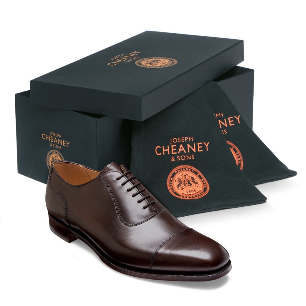 cheaney brackley oxford in burnished mocha calf leather p497 6301 image