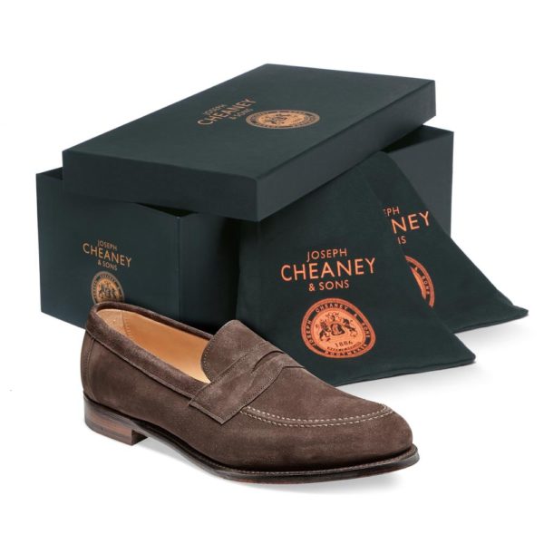 cheaney hadley penny loafer in brown suede p551 4266 image