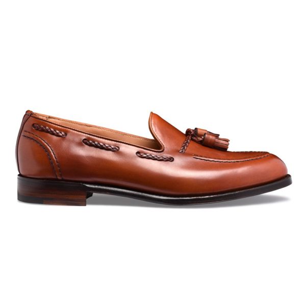 cheaney hugh ii tassel loafer in dark leaf calf leather p821 5644 image