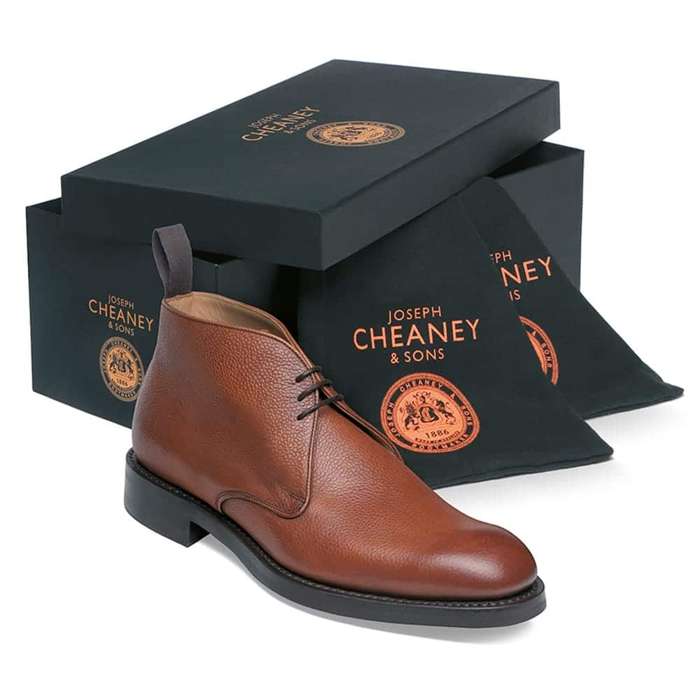 cheaney jackie iii r chukka boot in mahogany grain leather p100 1630 image