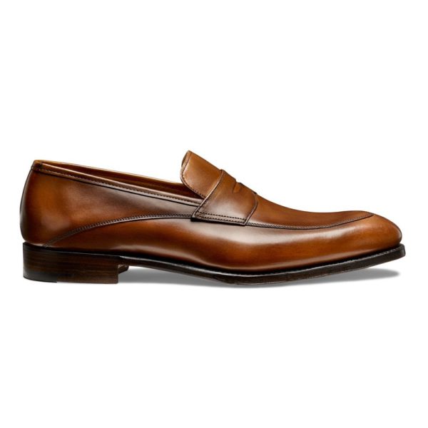 cheaney lewisham penny loafer in dark leaf calf leather p847 5822 image