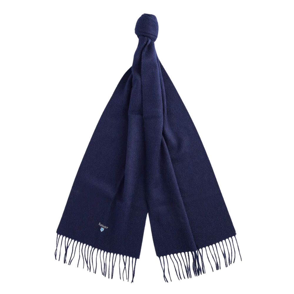 Barbour Lambswool Navy Scarf 2