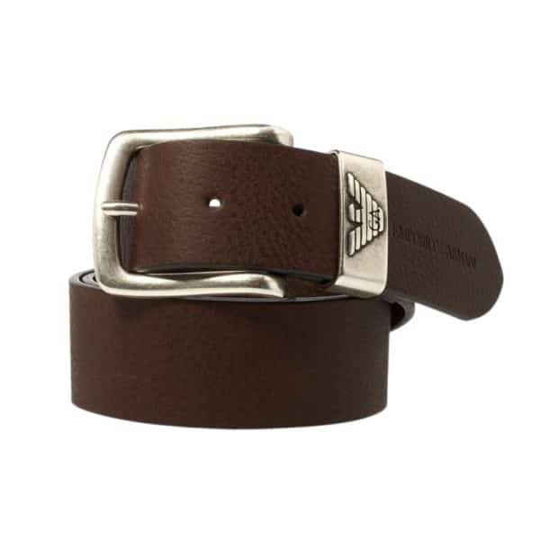 EMPORIO ARMANI BUCKLE BELT SLIVERBROWN