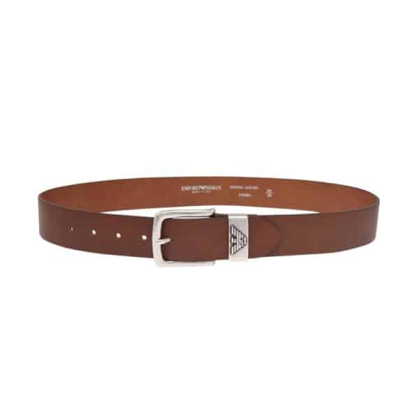 EMPORIO ARMANI BUCKLE BELT SLIVERTAN2