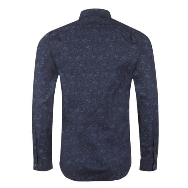 PAUL SMITH Tailored Fit Pattern Shirt Navy back