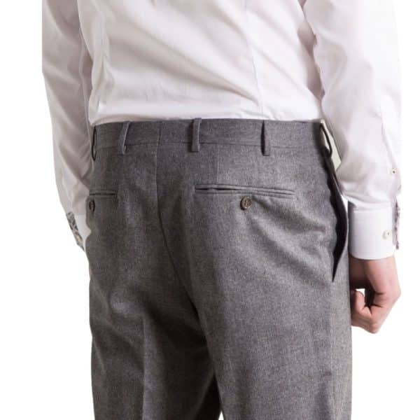 canali grey flannel trousers back