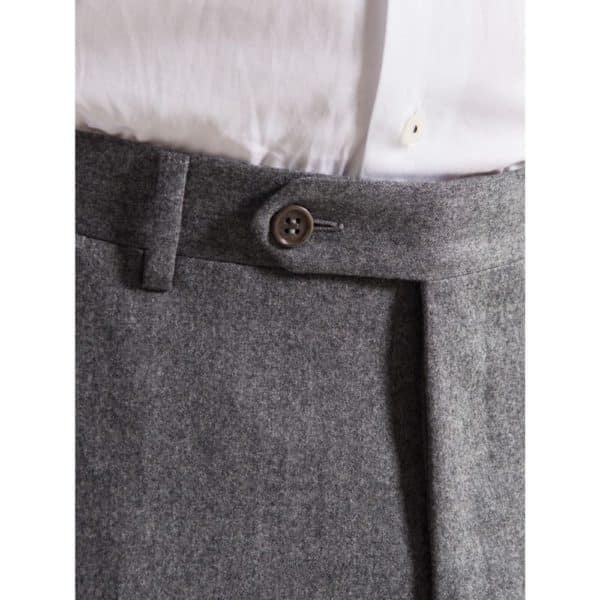 canali grey flannel trousers button