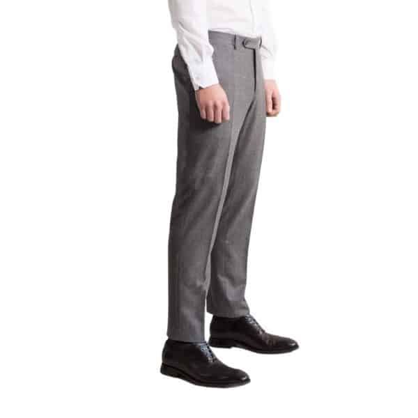 canali grey flannel trousers side on 1