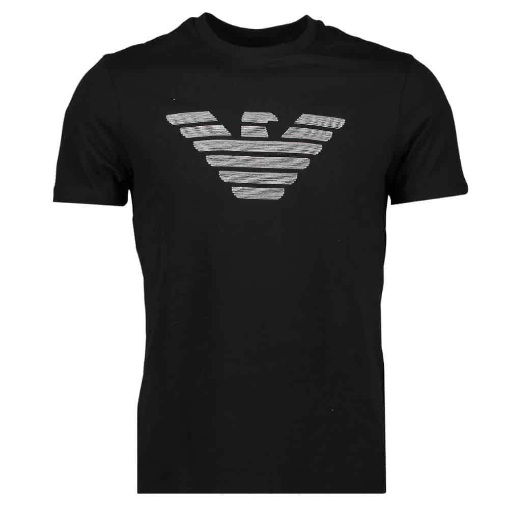 emporio armani black embossed t shirt