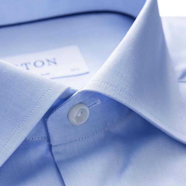 eton of sweden Blue Light Blue Signature Twill Shirt Super Slim Fit