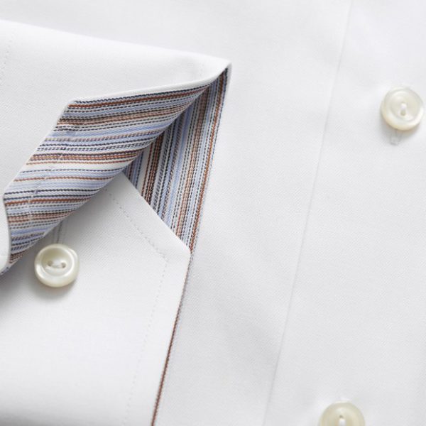 eton striped detail shirt in white cuff