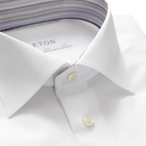 eton striped detail shirt in white detail