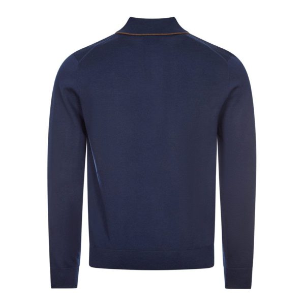 paul smith knitted polo shirt navy back