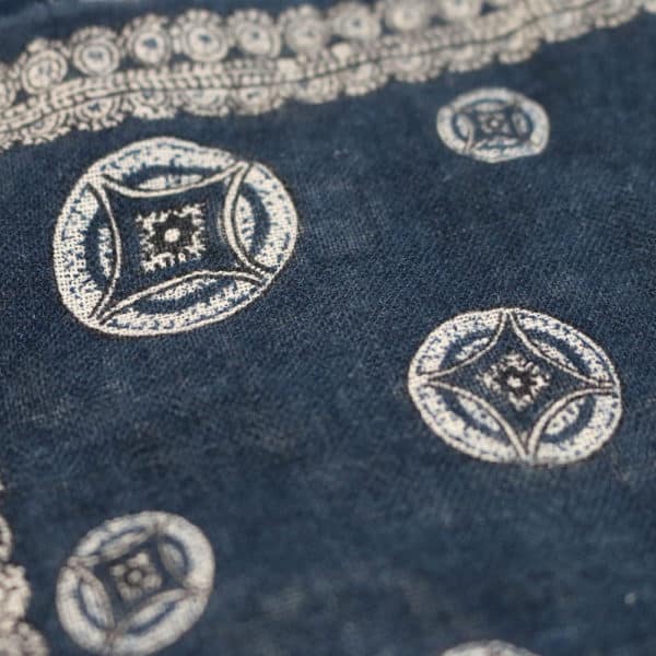 Amanda Christensen pocket square navy linen fabric
