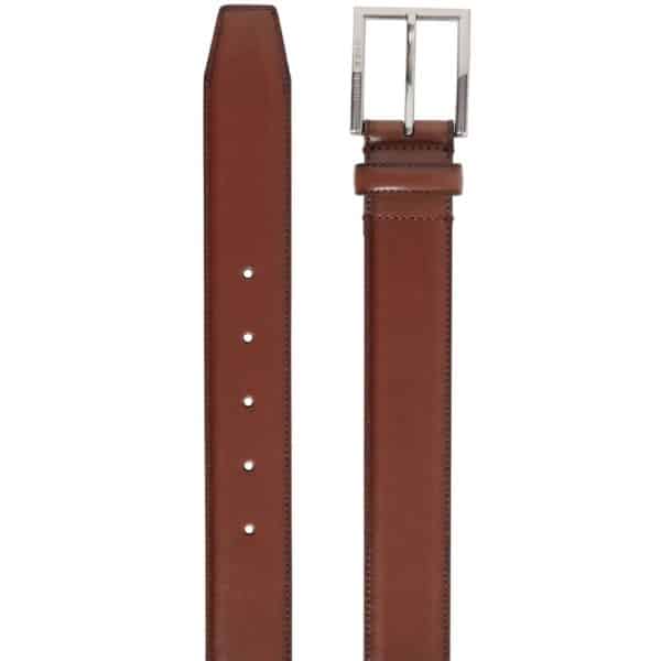 BOSS Canzio burnished leather belt brown detail