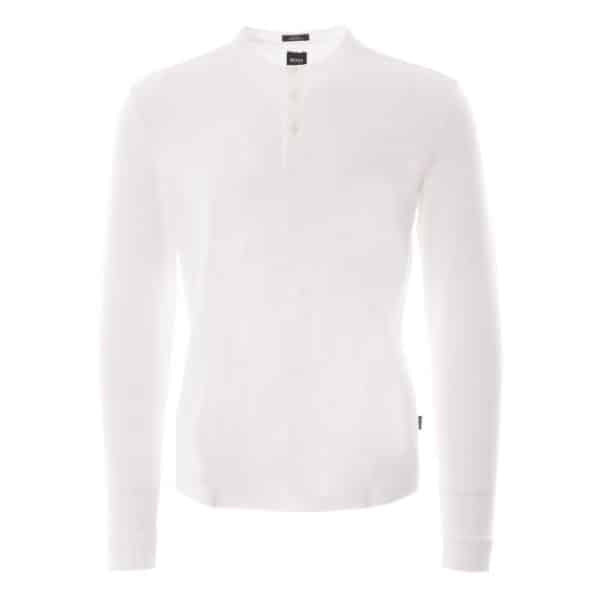 BOSS Henley White front