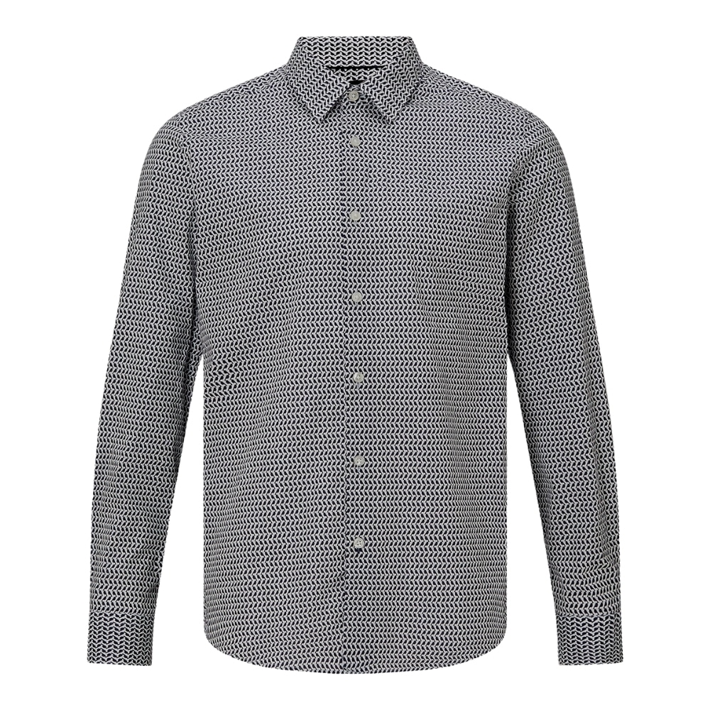 BOSS LUKAS PATTERNED BLUE SHIRT