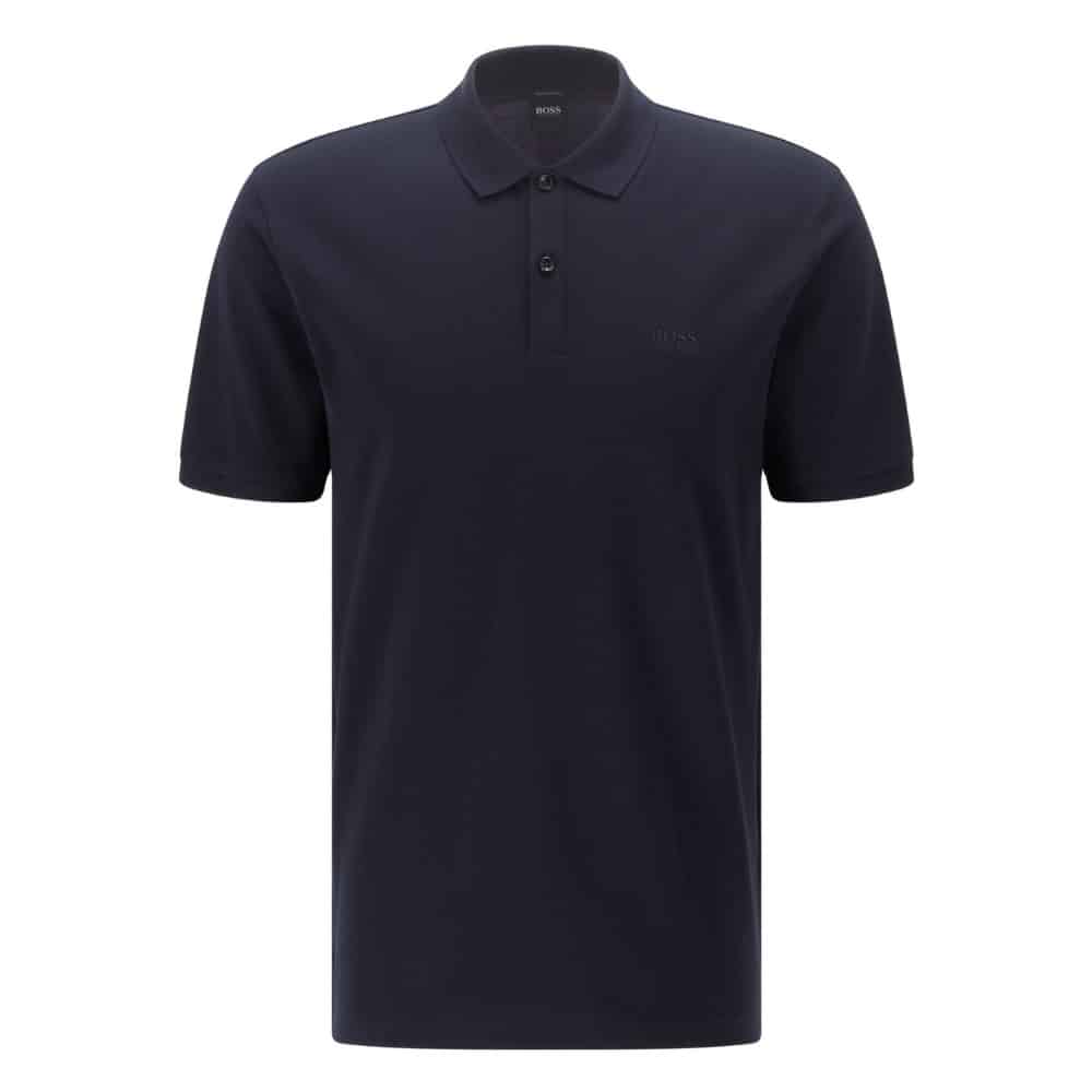 BOSS PIMA COTTON NAVY POLO SHIRT