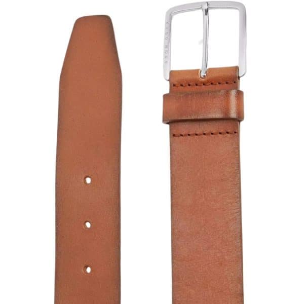 Boss Sjeeko Leather Belt Tan detail 1