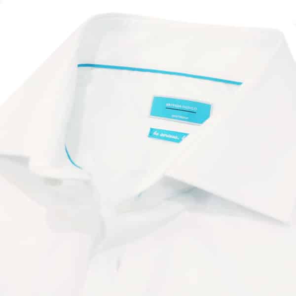 British Indigo modern fit white shirt collar