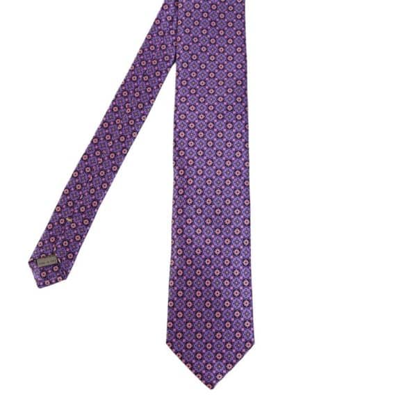 Canali Floral Shape Pattern Tie Purple main