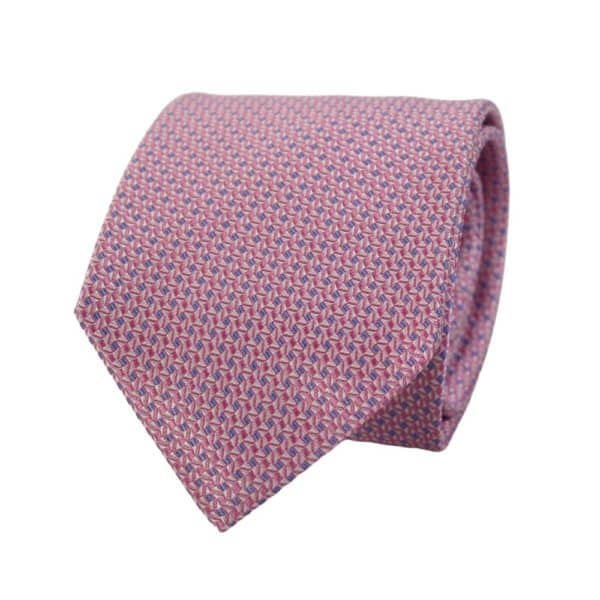 Canali Mini Diamond Knit Tie pink