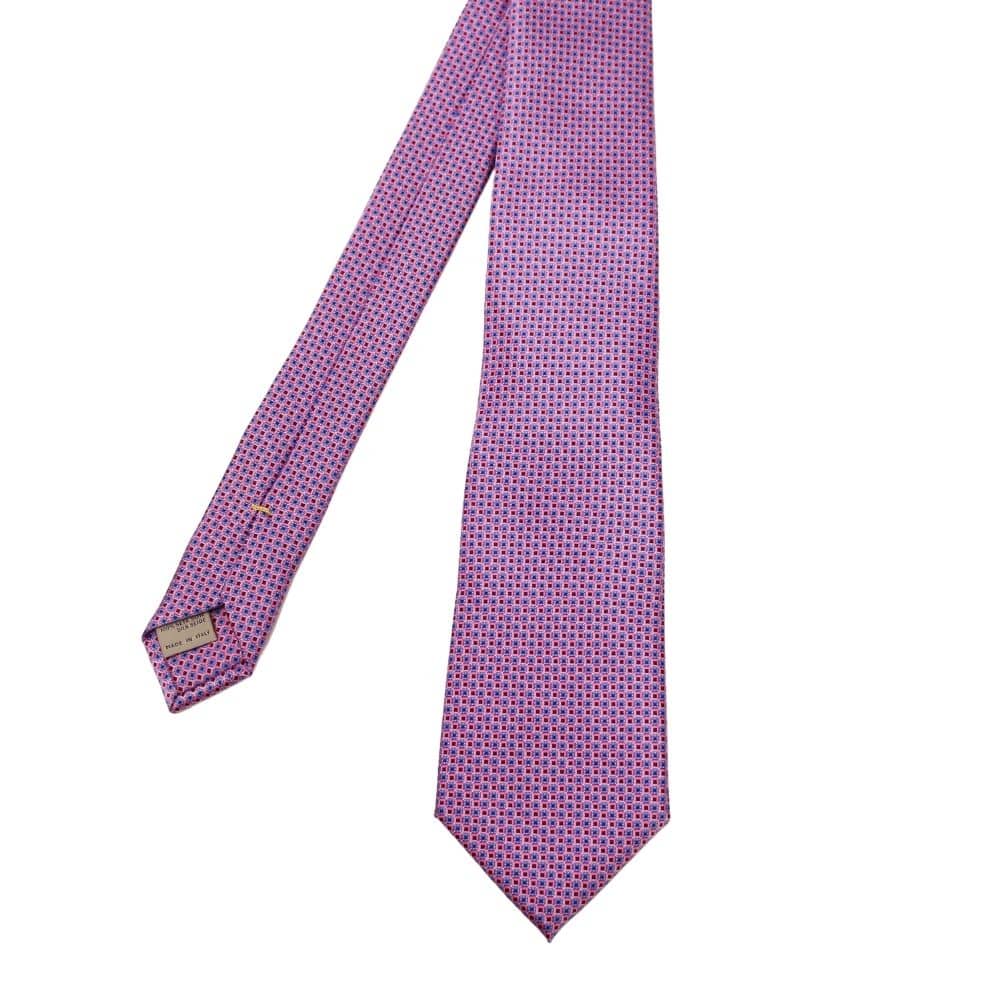 Canali Squares Tie Pink Blue 1