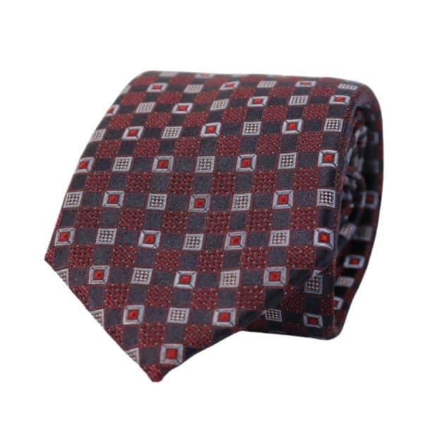 Canali Squares and Grid Tie NavyCrimson