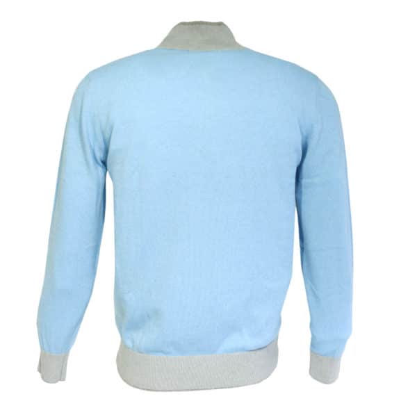 Codice light blue half zip jumper back1