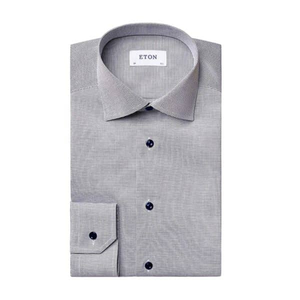 Eton Shirt Micro Stripe Navy1