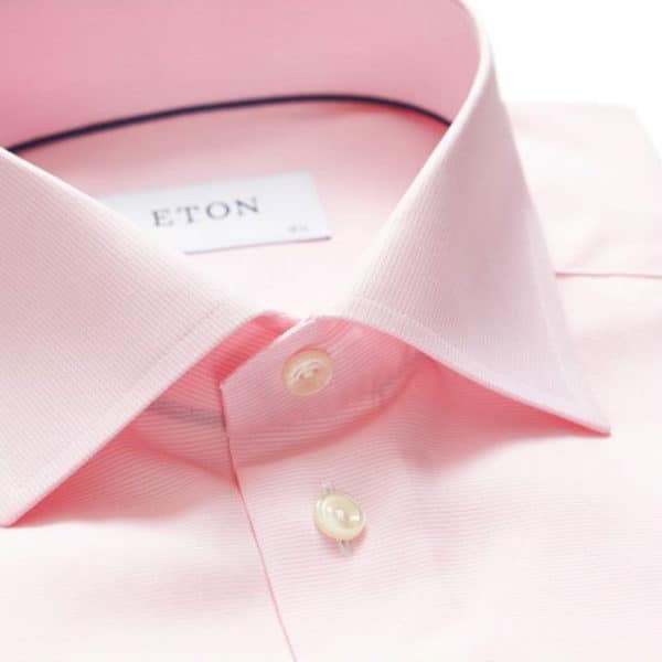 Eton Shirt Pink and White Fine Stripe