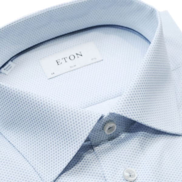 Eton shirt geometric micro pattern collar