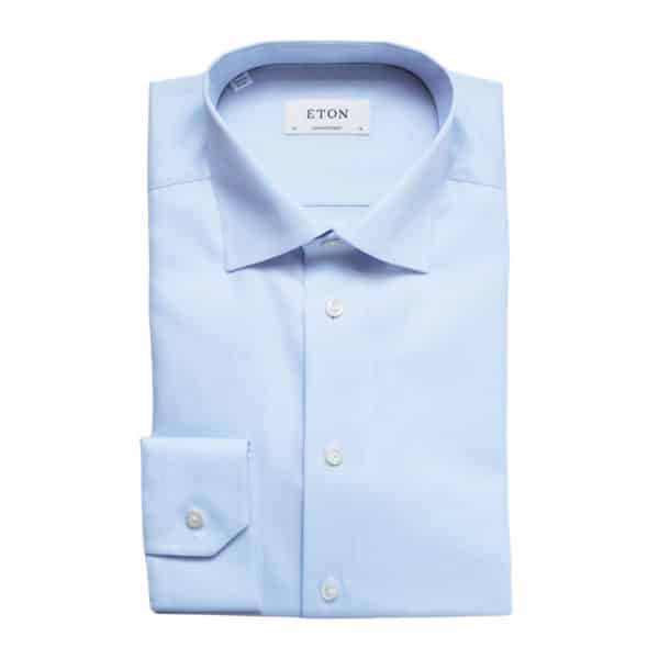 Eton shirt textured twill blue