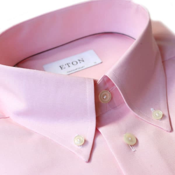 Eton shirt twill button down collar pink