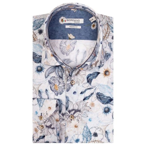 GIORDANO SHIRT MAGGIORE ALL OVER FLOWER BLUE