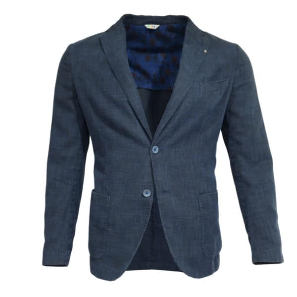 Navy blazer manuel ritz slub jacket front