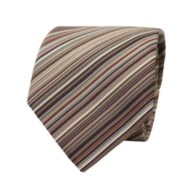 Paul Smith Multi Stripe Tie Brown 1