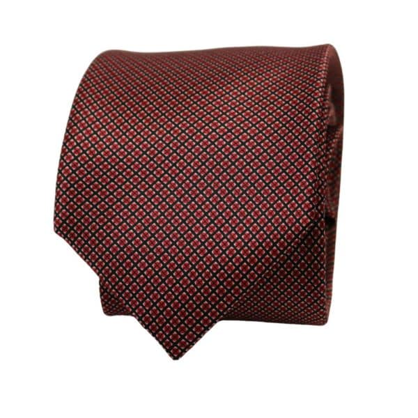 Silvio Fiorello Check Tie Burgundy