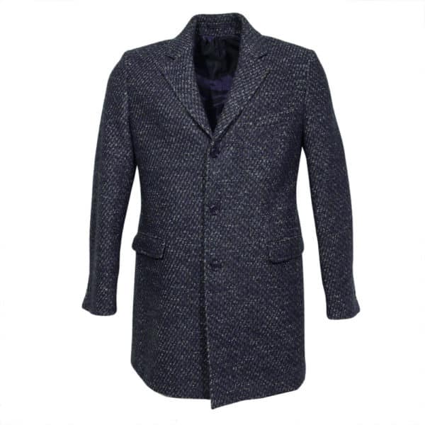 Thomas Maine Overcoat Tweed fleck navy wine white