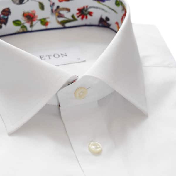 eton contemporary fit contrast collar shirt white collar