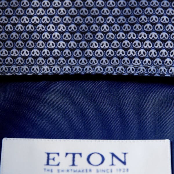 eton micro panda insert shirt navy