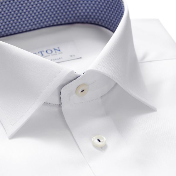 eton shirts contemporary fit white eton shirt with micro panda trim p27430 135774 image